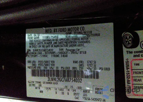 2010 Lincoln Mkz from USA, damaged, VIN 3LNHL2GC7AR754032